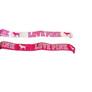Two Victoria Secret PINK lanyards. One Hot Pink And One White. New Cute gifts